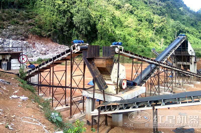 大理石廢料加工現場