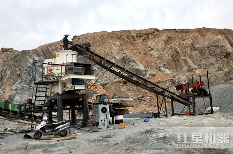 碎石制沙設備作業(yè)現場